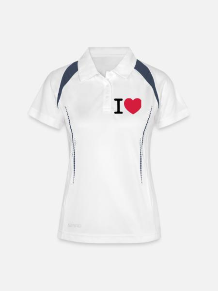 I Love... - Women's Polo breathable - white/navy