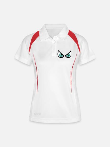 Edgy cartoon eyes - Women's Polo breathable - white/navy