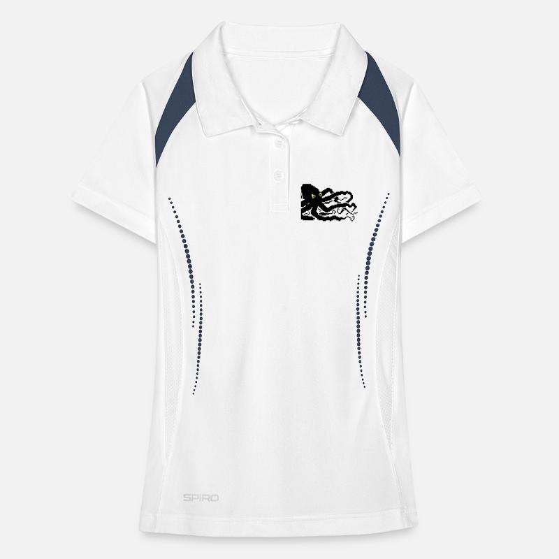 Pieuvre pixel 8 bits Polo respirant Femme