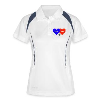 TOI MOI COEUR - Polo respirant Femme - blanc/marine - Devant