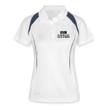 Kevin war früher allein zuhaus - Frauen Polo atmungsaktiv - Weiß/Navy - Vorne