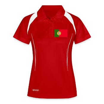 Portugal Flagge - Frauen Polo atmungsaktiv - Weiß/Navy - Vorne
