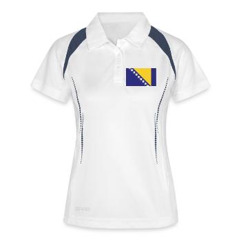 Drapeau national de Bosnie H - Polo respirant Femme - blanc/marine - Devant