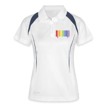 LGBTQ+ Stolz. - Frauen Polo atmungsaktiv - Weiß/Navy - Vorne