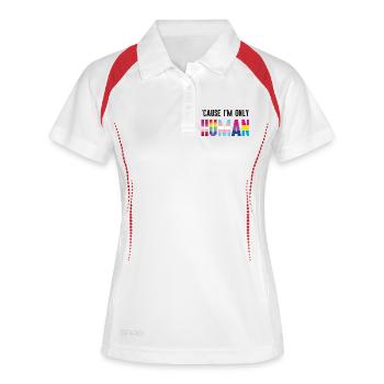Pride Month LGBT - Weil ich auch nur ein Mensch bin - Frauen Polo atmungsaktiv - Weiß/Navy - Vorne