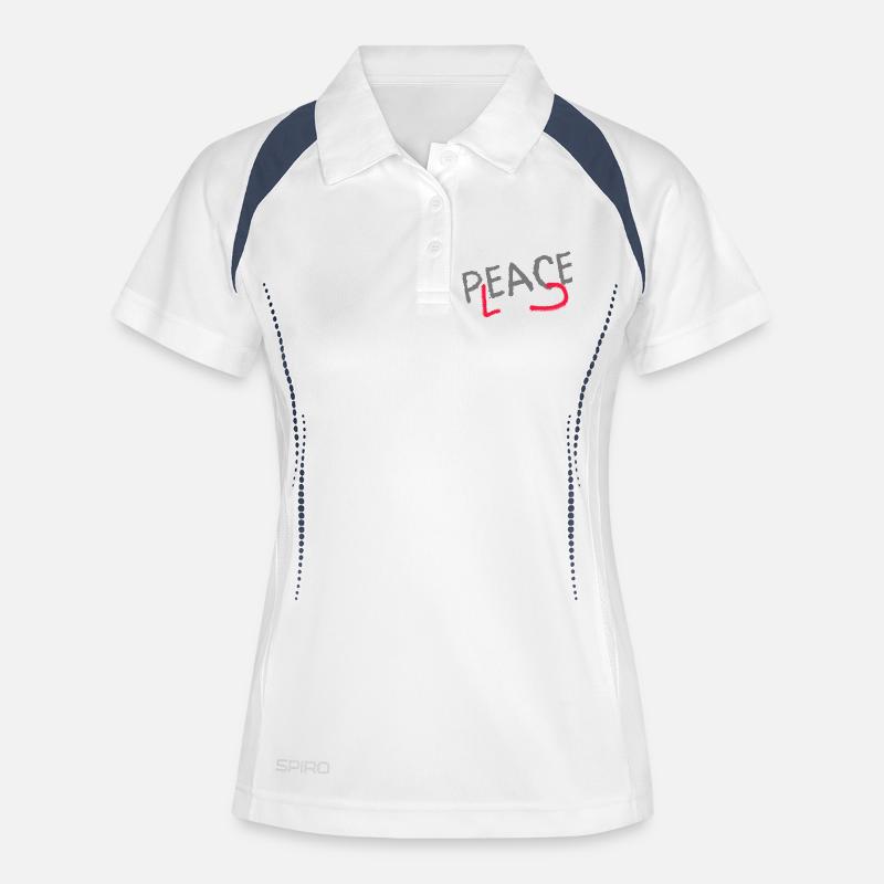 PLEASE PEACE - Women's Polo breathable - white/navy