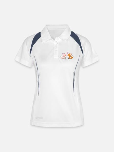 In love with foxes - Women's Polo breathable - white/navy