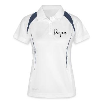 Conception de papa pour tous les pères - Polo respirant Femme - blanc/marine - Devant