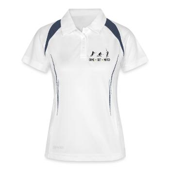 Tennis - Spiel Set Match - Frauen Polo atmungsaktiv - Weiß/Navy - Vorne