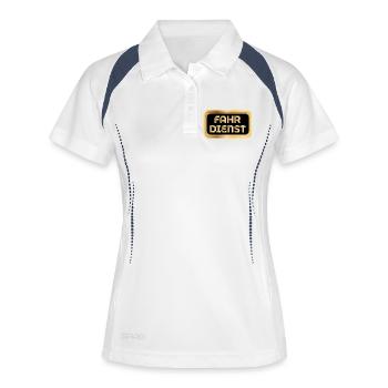 FAHRDIENST TRANSPORT - Frauen Polo atmungsaktiv - Weiß/Navy - Vorne