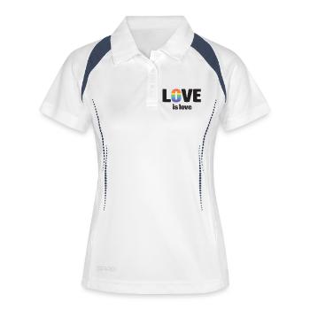 Mois de la fierté LGBT - Love is Love - Polo respirant Femme - blanc/marine - Devant