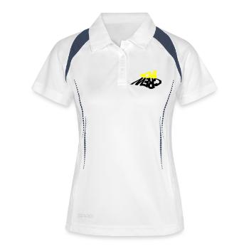 JGA Crew - Drunken Shadow - Frauen Polo atmungsaktiv - Weiß/Navy - Vorne