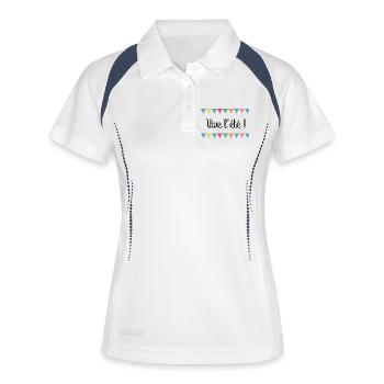 MAÎTRESSE. MAITRE. MERCI. MERCI MAÎTRESSE - Polo respirant Femme - blanc/marine - Devant