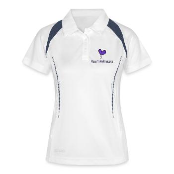 MAÎTRESSE. MERCI. MERCI MAÎTRESSE - Polo respirant Femme - blanc/marine - Devant