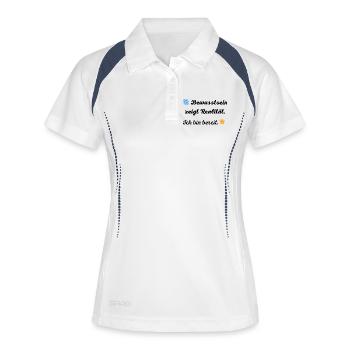 Bewusstsein_zeigt_Realitaet - Frauen Polo atmungsaktiv - Weiß/Navy - Vorne