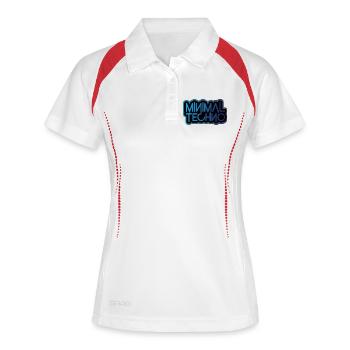 Minimaler Techno - Frauen Polo atmungsaktiv - Weiß/Navy - Vorne