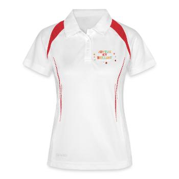 Joyeux et Brillant Plaisir des Fêtes - Polo respirant Femme - blanc/marine - Devant