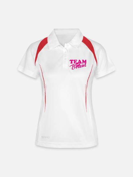 Team Brant Lip Kiss Neon Pink - Women's Polo breathable - white/navy