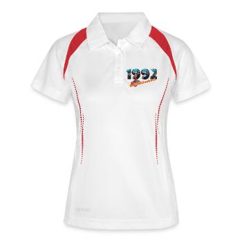 1992 – Transition numérique rétro - Polo respirant Femme - blanc/marine - Devant