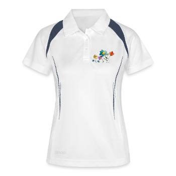 Fleur - Polo respirant Femme - blanc/marine - Devant