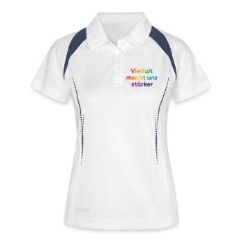 La diversité nous rend plus forts - Polo respirant Femme - blanc/marine - Devant