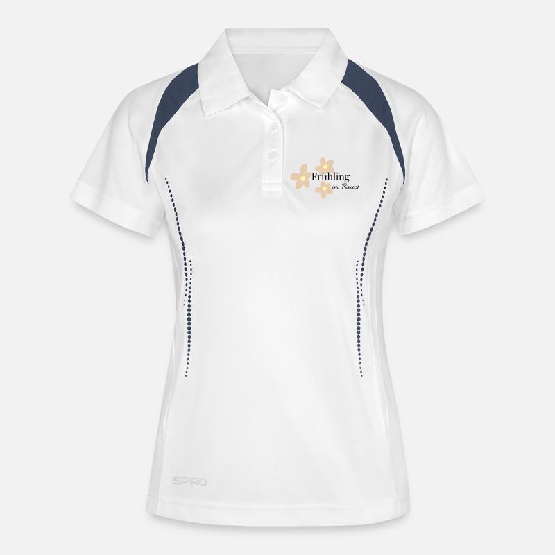 Printemps dans le ventre - Polo respirant Femme - blanc/marine