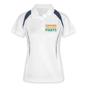 Contient des pièces de rechange pour la récupération chirurgicale - Polo respirant Femme - blanc/marine - Devant