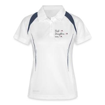 Beste Tochter aller Zeiten - Frauen Polo atmungsaktiv - Weiß/Navy - Vorne