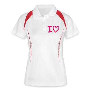 i_love- - Polo respirant Femme - blanc/marine - Devant