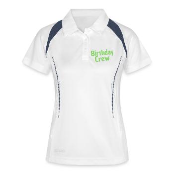 Birthday Crew - Frauen Polo atmungsaktiv - Weiß/Navy - Vorne