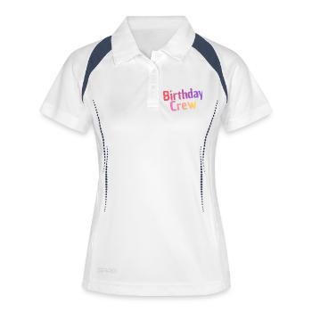 Birthday Crew - Frauen Polo atmungsaktiv - Weiß/Navy - Vorne
