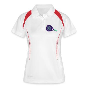 Padel Schläger Tennis Sport - Frauen Polo atmungsaktiv - Weiß/Navy - Vorne