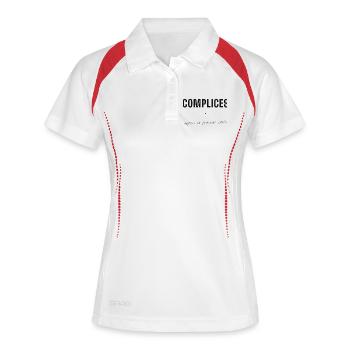 Complices: café et amitié - Polo respirant Femme - blanc/marine - Devant