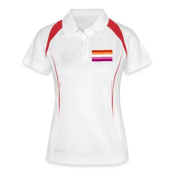 Drapeau de la Fierté Lesbienne - Polo respirant Femme - blanc/marine - Devant