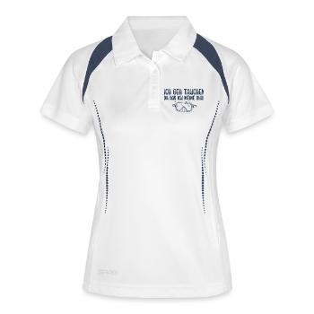 Tauchen Da Hab Ich Meine Ruhe - Frauen Polo atmungsaktiv - Weiß/Navy - Vorne