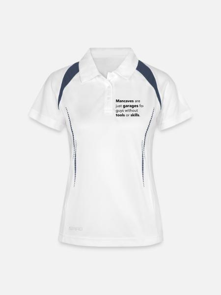 Mancaves - Women's Polo breathable - white/navy