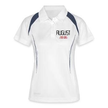 August 2006, 20. Geburtstag - Frauen Polo atmungsaktiv - Weiß/Navy - Vorne