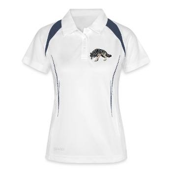 Wolf Illustration - Women's Polo breathable - white/navy - Front