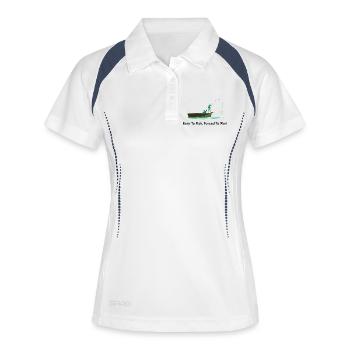 Né pour pêcher forcé de travailler – Pêcheur - Polo respirant Femme - blanc/marine - Devant