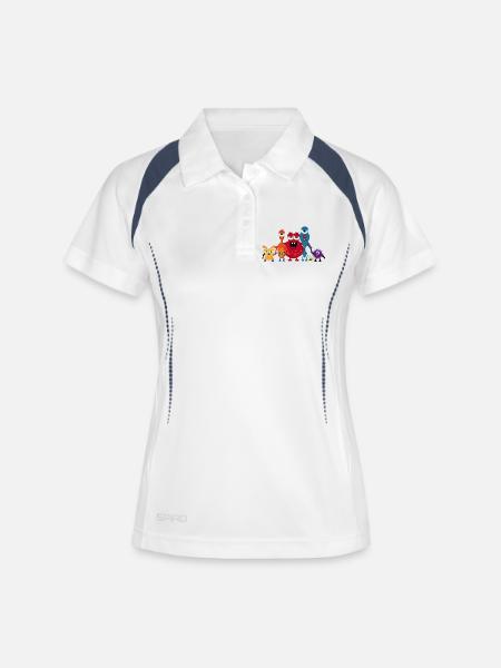A colorful monsters family - Women's Polo breathable - white/navy