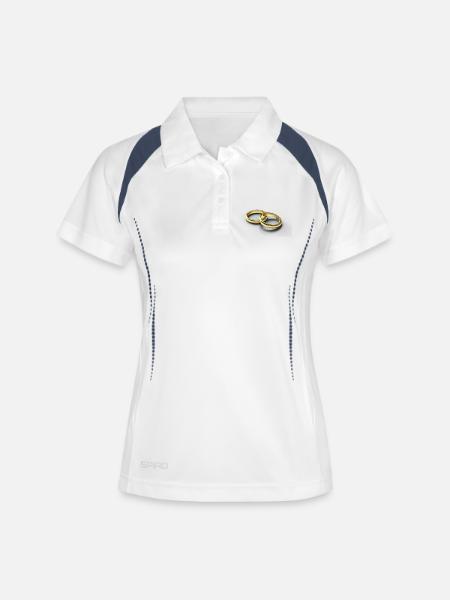anneaux de mariage - Polo respirant Femme - blanc/marine