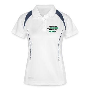 amitié - Polo respirant Femme - blanc/marine - Devant