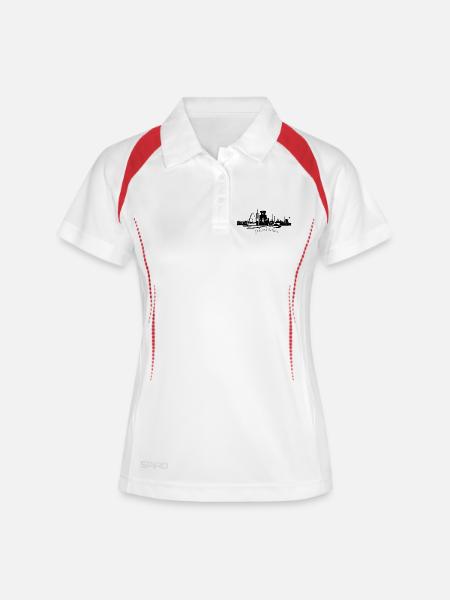 Skyline of Gelsenkirchen in silhouette - Women's Polo breathable - white/navy