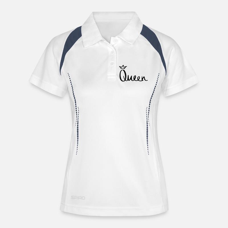 Queen - Women's Polo breathable - white/navy