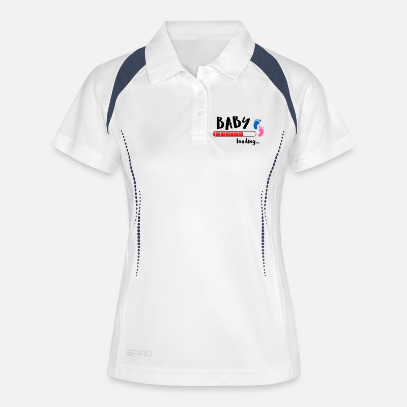 Baby loading feet - Women's Polo breathable - white/navy