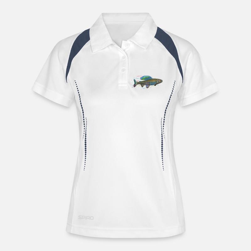 Chromatic iridescent fish - grayling - Women's Polo breathable - white/navy