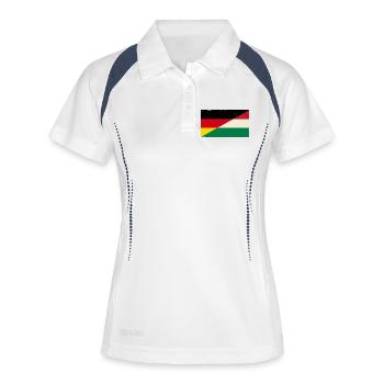 Drapeau vintage de l’Allemagne et de la Hongrie - Polo respirant Femme - blanc/marine - Devant