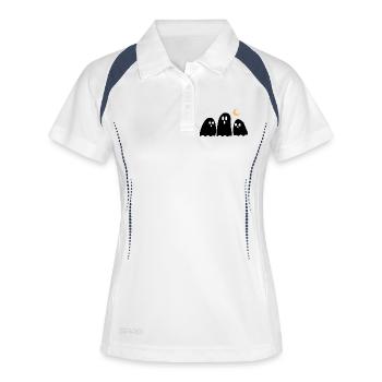 Halloween Ghosts Black - Polo respirant Femme - blanc/marine - Devant