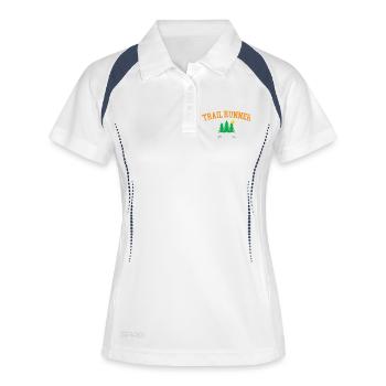 Trailrunner - Frauen Polo atmungsaktiv - Weiß/Navy - Vorne