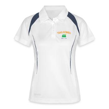 Trailrunner - Frauen Polo atmungsaktiv - Weiß/Navy - Vorne